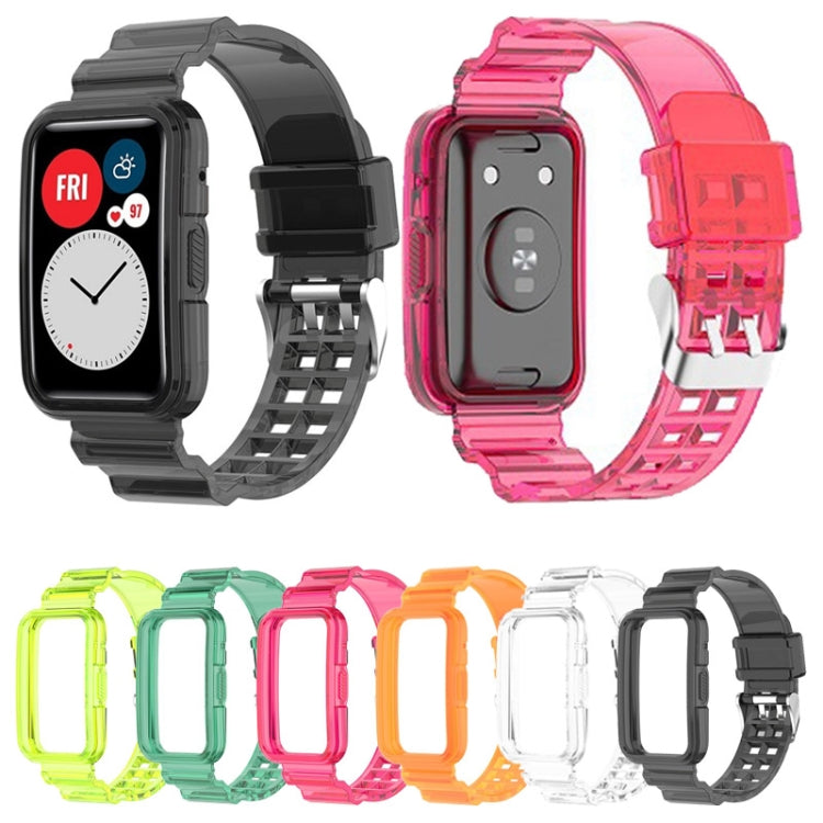 For Huawei Watch Fit 2 Integrated Transparent Silicone Watch Band(Transparent White) by buy2fix