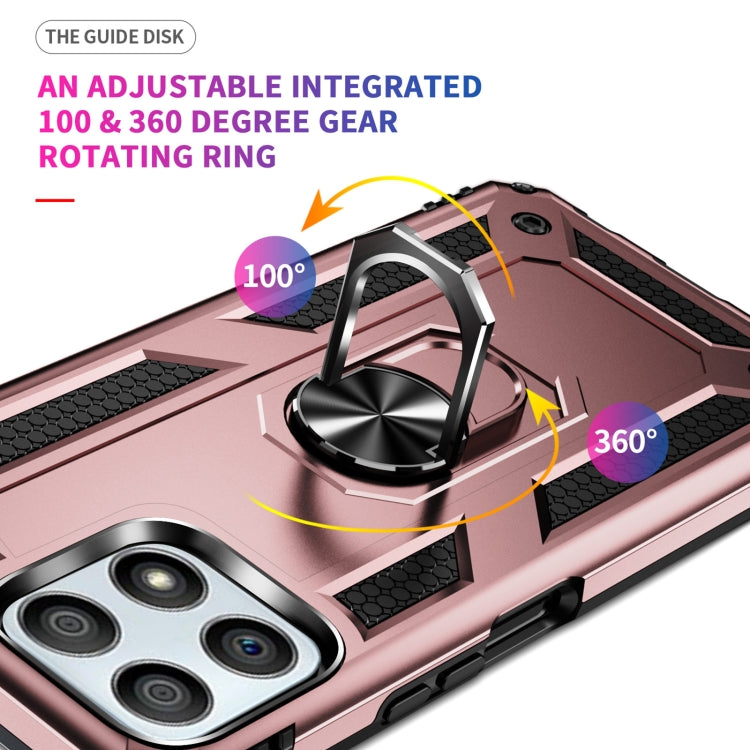 For Honor Play6T Pro / X8 / X30i Shockproof TPU + PC Phone Case with 360 Degree Rotating Holder(Rose Gold) by buy2fix