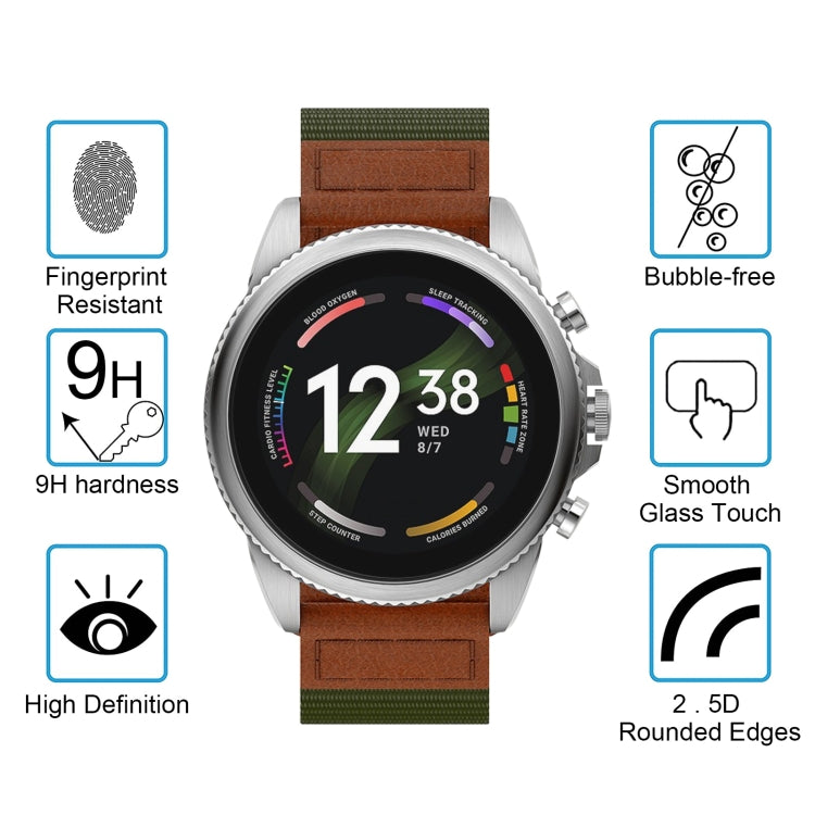 10 PCS 0.26mm 2.5D 9H Tempered Glass Film Watch Screen Protector For Fossil Gen 6 46mm - Screen Protector by buy2fix | Online Shopping UK | buy2fix