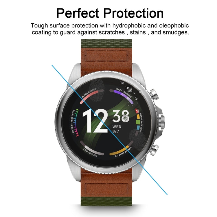 10 PCS 0.26mm 2.5D 9H Tempered Glass Film Watch Screen Protector For Fossil Gen 6 46mm - Screen Protector by buy2fix | Online Shopping UK | buy2fix