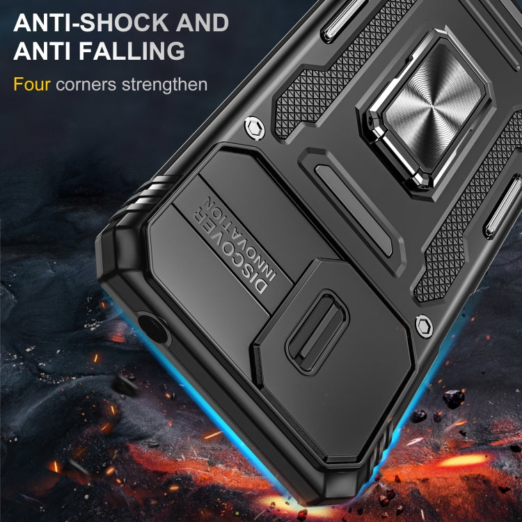 For Motorola Moto G22 Armor PC + TPU Camera Shield Phone Case(Black) - Motorola Cases by buy2fix | Online Shopping UK | buy2fix