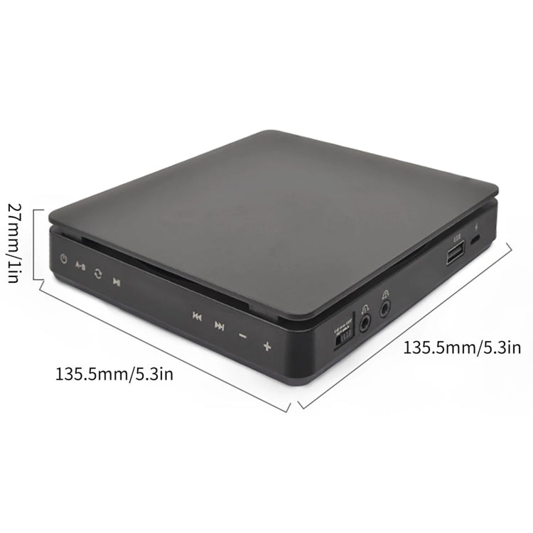 Kecag KC-708 Portable Retro Disc Album CD Player(Black) - DVD & LCD Player by Kecag | Online Shopping UK | buy2fix