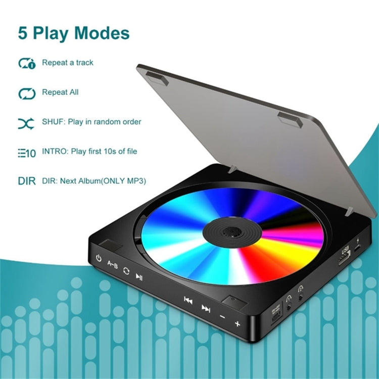 Kecag KC-708 Portable Retro Disc Album CD Player(Black) - DVD & LCD Player by Kecag | Online Shopping UK | buy2fix
