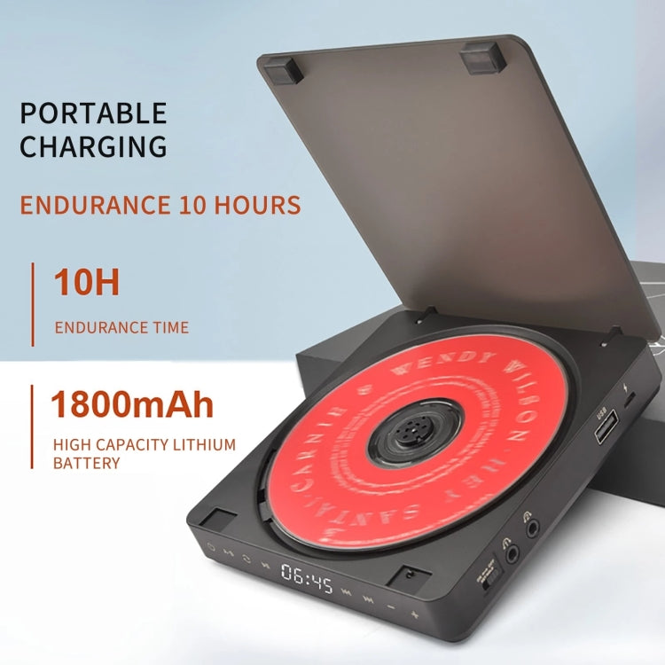 Kecag KC-708 Portable Retro Disc Album CD Player(Black) - DVD & LCD Player by Kecag | Online Shopping UK | buy2fix