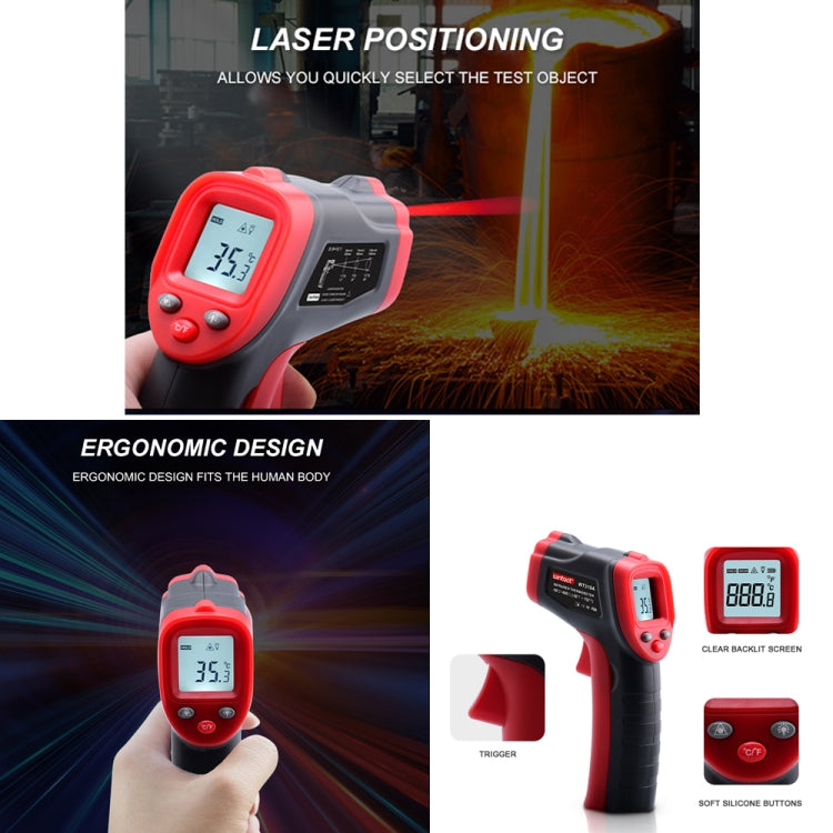 Wintact WT319B -50-550 Celsius LCD Display Infrared Thermometer, Battery Not Included - Thermostat & Thermometer by Wintact | Online Shopping UK | buy2fix