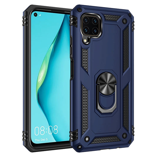 For Huawei P40 Lite Shockproof TPU + PC Protective Case with 360 Degree Rotating Holder(Blue) - Huawei Cases by buy2fix | Online Shopping UK | buy2fix