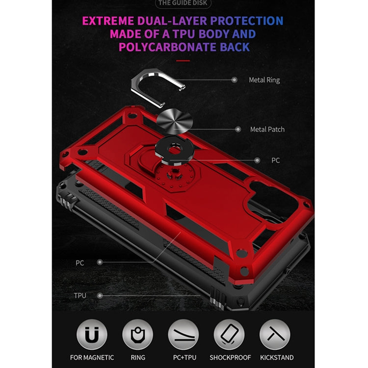 For Huawei P40 Lite Shockproof TPU + PC Protective Case with 360 Degree Rotating Holder(Red) - Huawei Cases by buy2fix | Online Shopping UK | buy2fix