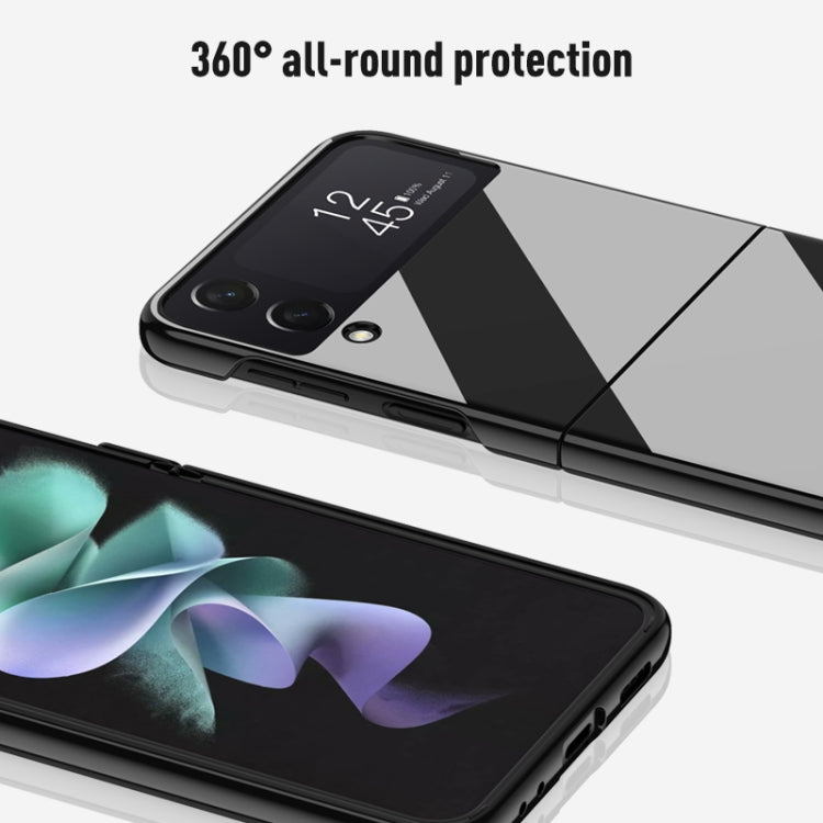 For Samsung Galaxy Z Flip4 Bright Piano Paint Protective Phone Case(White) by buy2fix