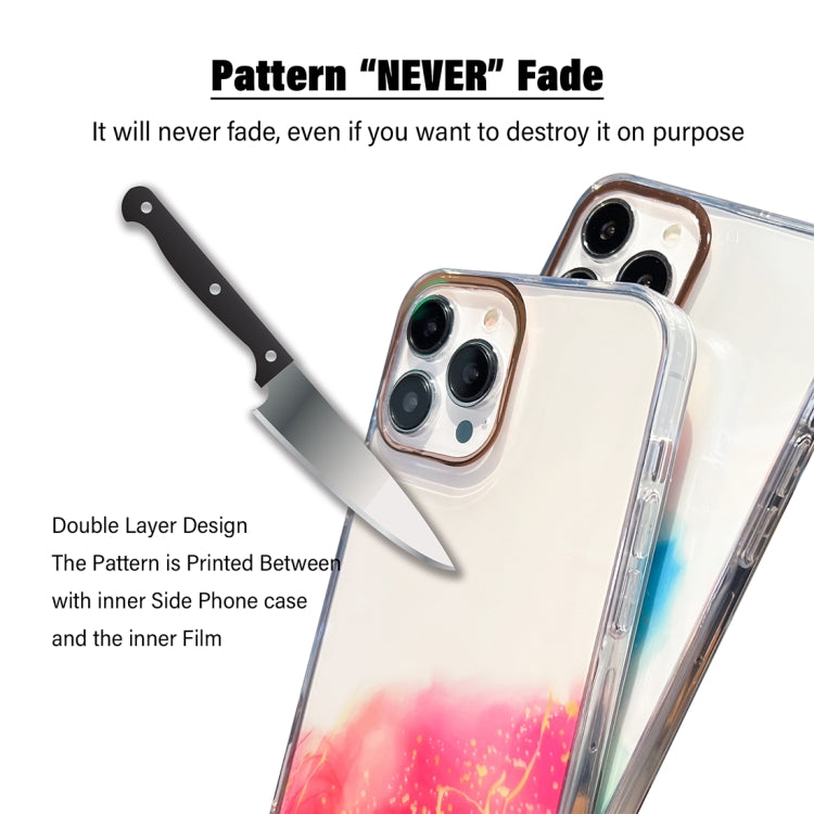 For iPhone 14 Pro Max Gold Halo Marble Pattern Phone Case (Purple) - iPhone 14 Pro Max Cases by buy2fix | Online Shopping UK | buy2fix
