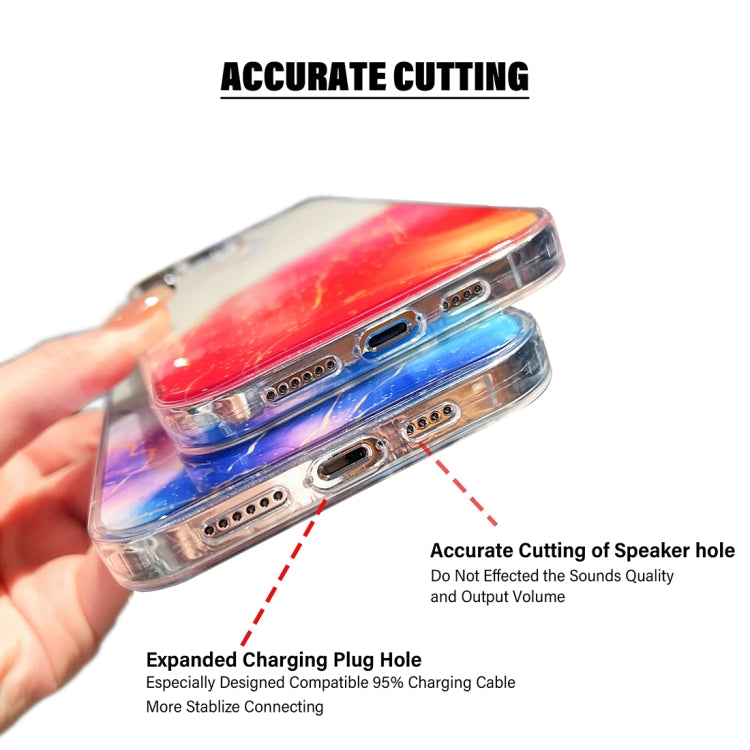 For iPhone 14 Pro Max Gold Halo Marble Pattern Phone Case (Purple) - iPhone 14 Pro Max Cases by buy2fix | Online Shopping UK | buy2fix