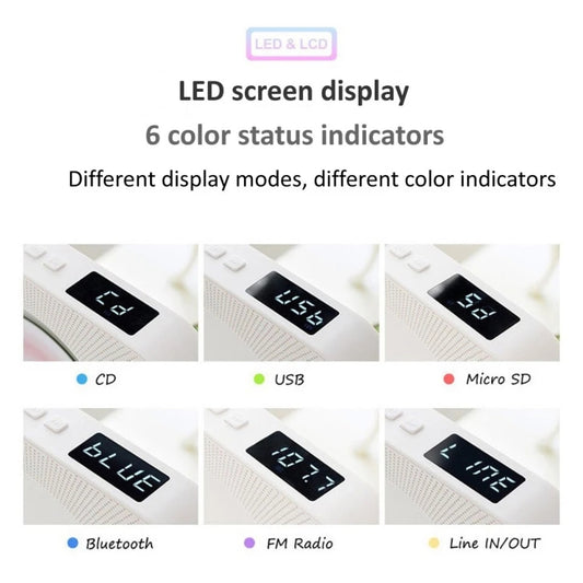 Kecag KC-809 10W Portable Bluetooth Album CD Player Player(White) by Kecag