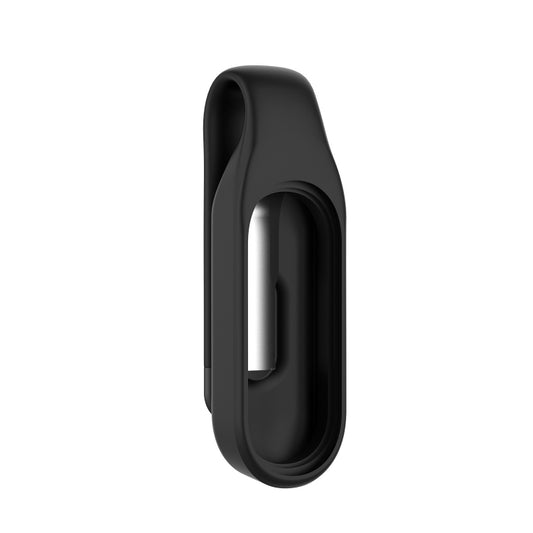 For Xiaomi Mi Band 7 / 6 / 5 / 4 Steel Sheet Clip Silicone Watch Case(Black) by buy2fix