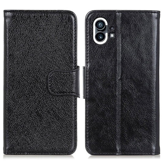 For Nothing Phone 1 Nappa Texture Horizontal Flip Leather Phone Case(Black) - Nothing Cases by buy2fix | Online Shopping UK | buy2fix