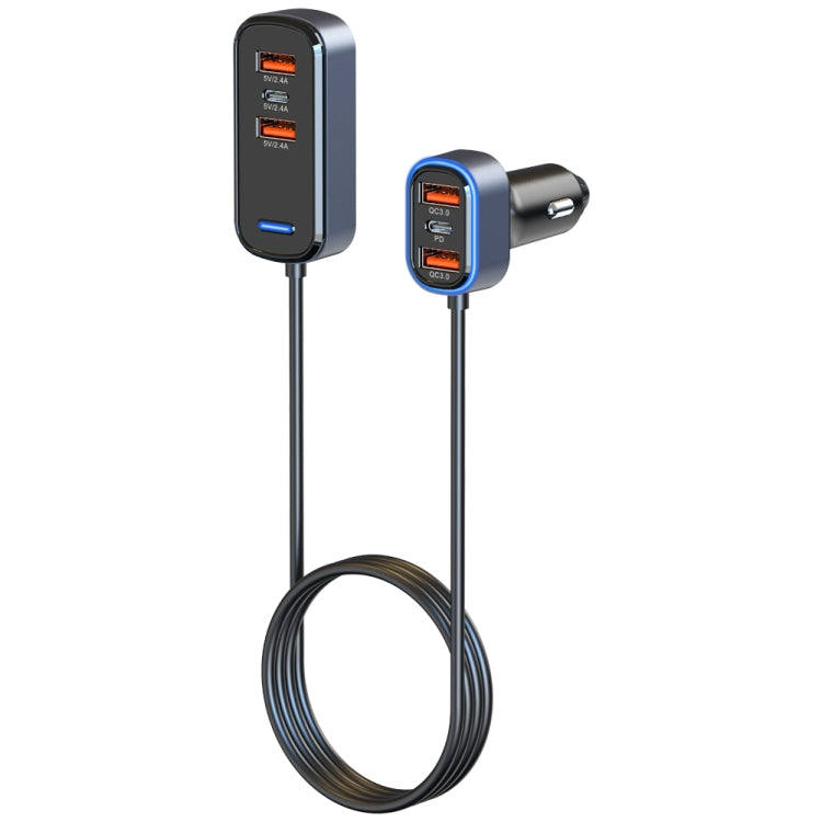 SC05 65.5W 6 in 1 PD / QC3.0 Fast Charge Extended Car Charger - Car Charger by buy2fix | Online Shopping UK | buy2fix