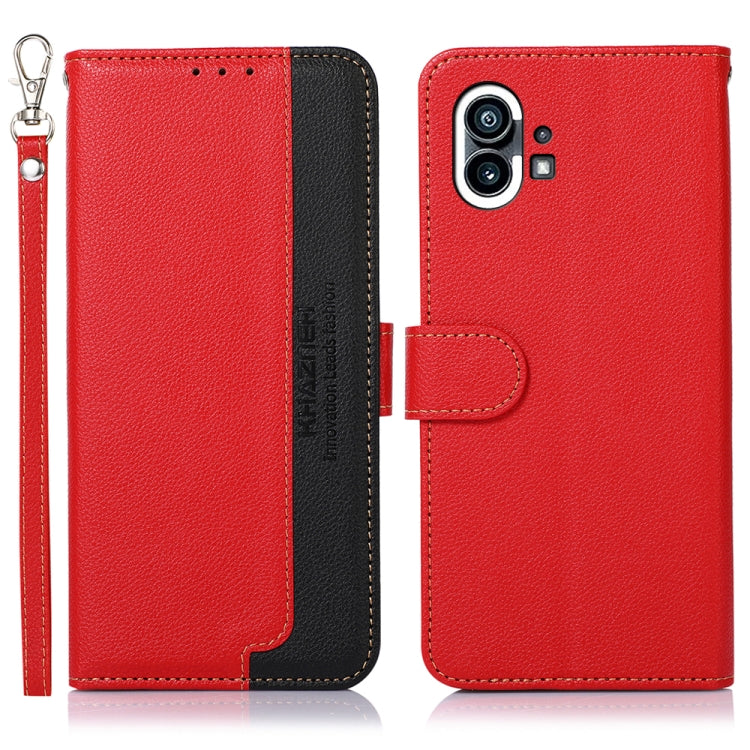 For Nothing Phone 1 KHAZNEH Litchi Texture Leather RFID Phone Case(Red) - Nothing Cases by buy2fix | Online Shopping UK | buy2fix