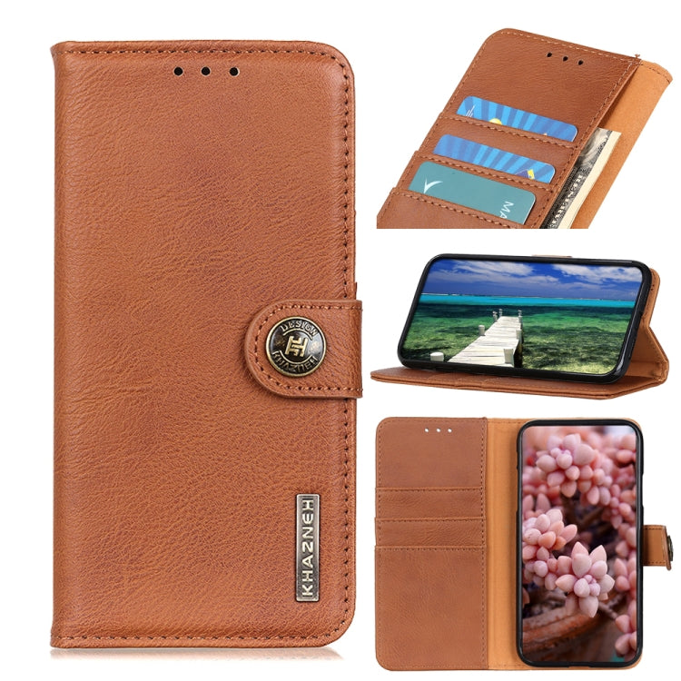 For Nothing Phone 1 KHAZNEH Cowhide Texture Leather Phone Case(Brown) - Nothing Cases by buy2fix | Online Shopping UK | buy2fix