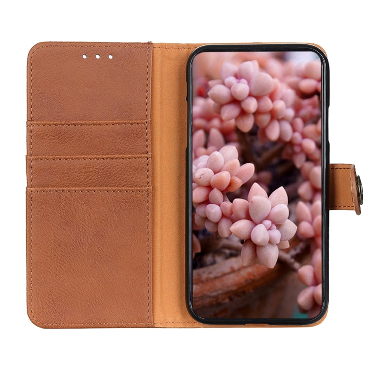 For Nothing Phone 1 KHAZNEH Cowhide Texture Leather Phone Case(Brown) - Nothing Cases by buy2fix | Online Shopping UK | buy2fix