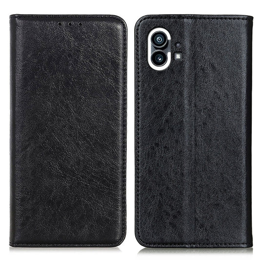 For Nothing Phone 1 Magnetic Crazy Horse Texture Leather Phone Case(Black) - Nothing Cases by buy2fix | Online Shopping UK | buy2fix