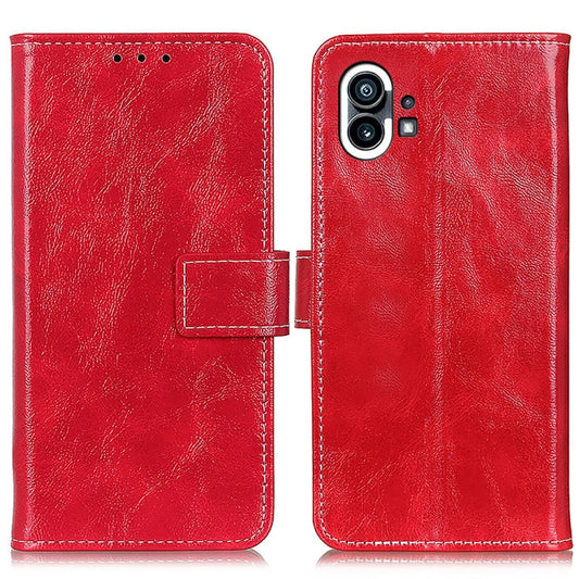 For Nothing Phone 1 Retro Crazy Horse Texture Horizontal Flip Leather Phone Case(Red) - Nothing Cases by buy2fix | Online Shopping UK | buy2fix