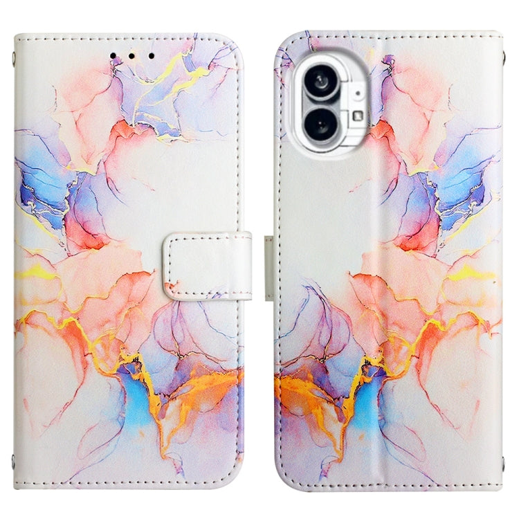 For Nothing Phone 1 PT003 Marble Pattern Flip Leather Phone Case(Galaxy Marble White) - Nothing Cases by buy2fix | Online Shopping UK | buy2fix