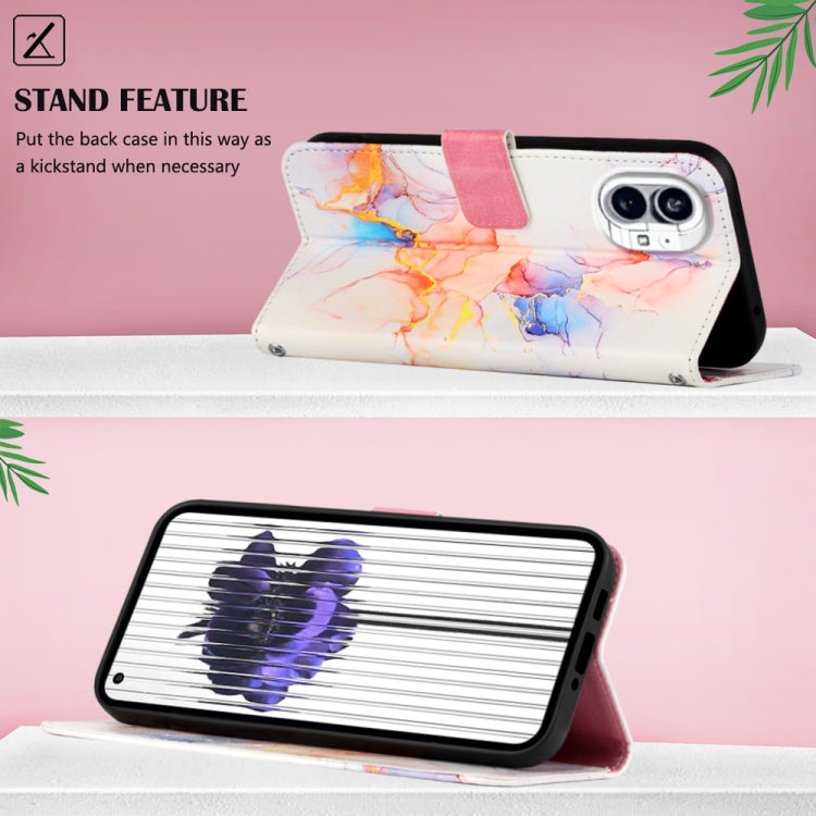 For Nothing Phone 1 PT003 Marble Pattern Flip Leather Phone Case(Galaxy Marble White) - Nothing Cases by buy2fix | Online Shopping UK | buy2fix