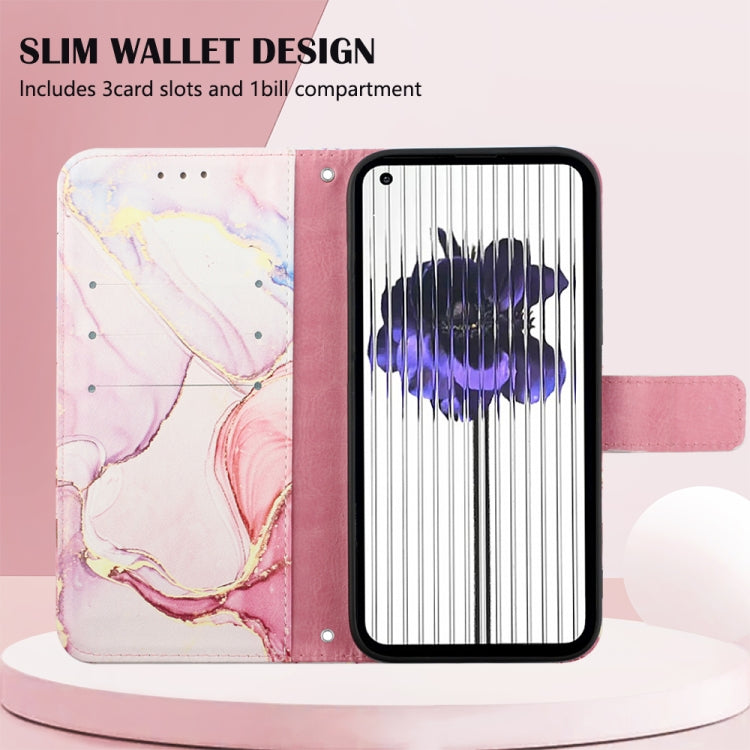 For Nothing Phone 1 PT003 Marble Pattern Flip Leather Phone Case(Rose Gold) - Nothing Cases by buy2fix | Online Shopping UK | buy2fix