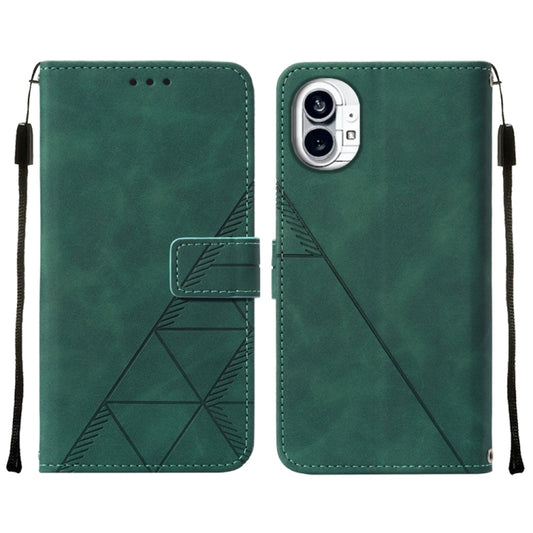 For Nothing Phone 1 3D Embossed Flip Leather Phone Case(Dark Green) - Nothing Cases by buy2fix | Online Shopping UK | buy2fix