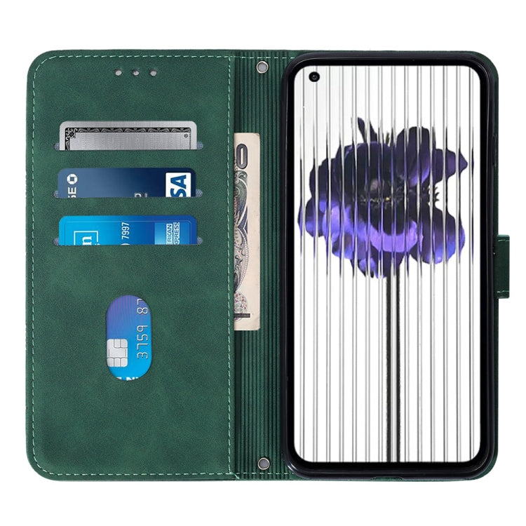 For Nothing Phone 1 3D Embossed Flip Leather Phone Case(Dark Green) - Nothing Cases by buy2fix | Online Shopping UK | buy2fix