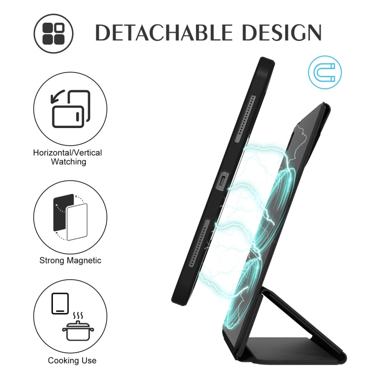 For iPad mini 6 / mini 2024 Tri-fold Magnetic Rotating Smart Leather Tablet Case(Black) - iPad mini 6 Cases by buy2fix | Online Shopping UK | buy2fix