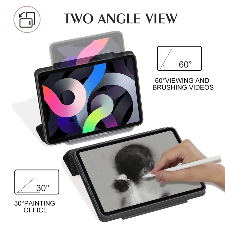 For iPad mini 6 / mini 2024 Tri-fold Magnetic Rotating Smart Leather Tablet Case(Black) - iPad mini 6 Cases by buy2fix | Online Shopping UK | buy2fix