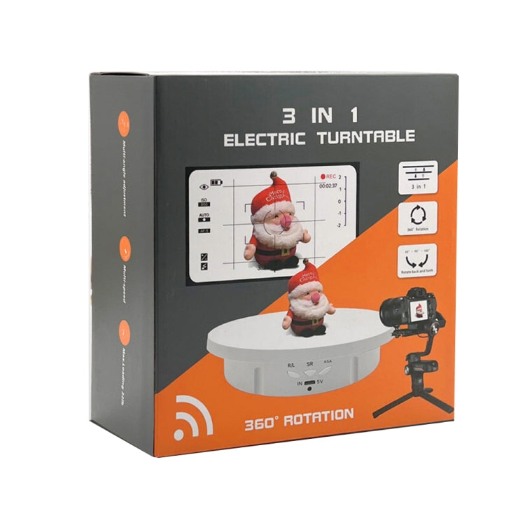 3 in 1 Electric Rotating Display Stand Turntable(Black) by buy2fix