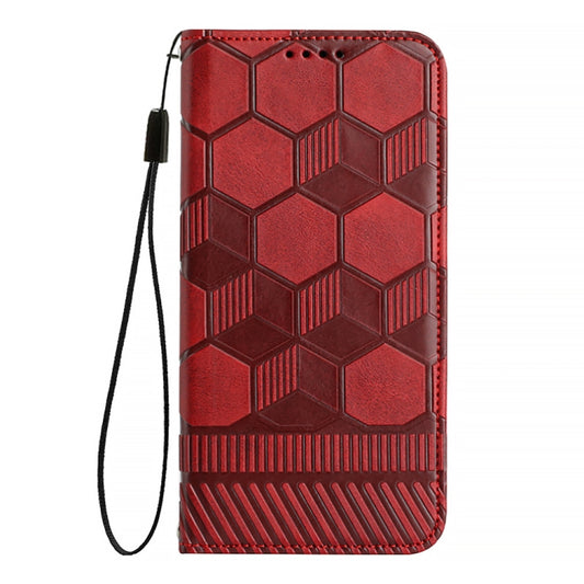 For Nothing Phone 1 Football Texture Magnetic Leather Flip Phone Case(Red) - Nothing Cases by buy2fix | Online Shopping UK | buy2fix