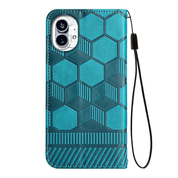For Nothing Phone 1 Football Texture Magnetic Leather Flip Phone Case(Light Blue) - Nothing Cases by buy2fix | Online Shopping UK | buy2fix