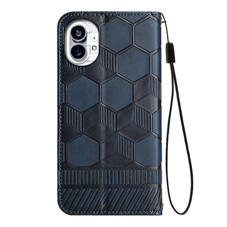 For Nothing Phone 1 Football Texture Magnetic Leather Flip Phone Case(Dark Blue) - Nothing Cases by buy2fix | Online Shopping UK | buy2fix