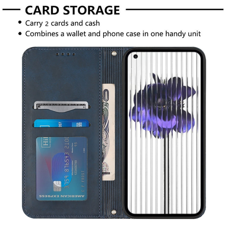 For Nothing Phone 1 Football Texture Magnetic Leather Flip Phone Case(Dark Blue) - Nothing Cases by buy2fix | Online Shopping UK | buy2fix