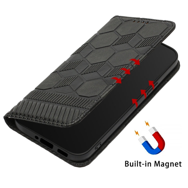 For Nothing Phone 1 Football Texture Magnetic Leather Flip Phone Case(Black) - Nothing Cases by buy2fix | Online Shopping UK | buy2fix