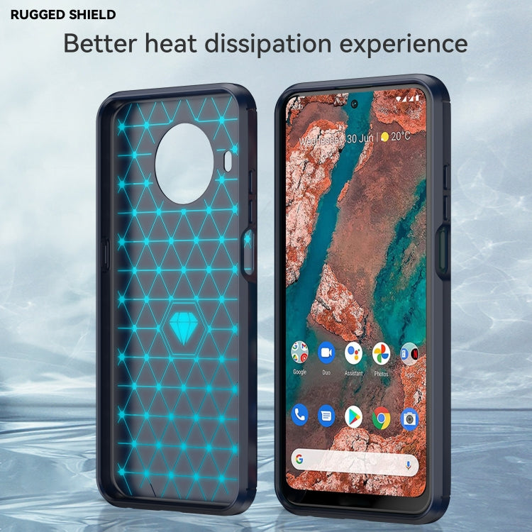 For Nokia X10 / X20 Brushed Texture Carbon Fiber TPU Phone Case(Blue) - Nokia Cases by buy2fix | Online Shopping UK | buy2fix