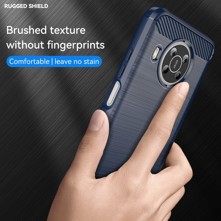 For Nokia X10 / X20 Brushed Texture Carbon Fiber TPU Phone Case(Blue) - Nokia Cases by buy2fix | Online Shopping UK | buy2fix