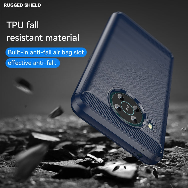 For Nokia X10 / X20 Brushed Texture Carbon Fiber TPU Phone Case(Blue) - Nokia Cases by buy2fix | Online Shopping UK | buy2fix