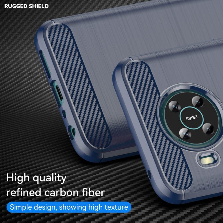 For Nokia X10 / X20 Brushed Texture Carbon Fiber TPU Phone Case(Blue) - Nokia Cases by buy2fix | Online Shopping UK | buy2fix