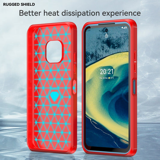 For Nokia XR20 Brushed Texture Carbon Fiber TPU Phone Case(Red) by buy2fix