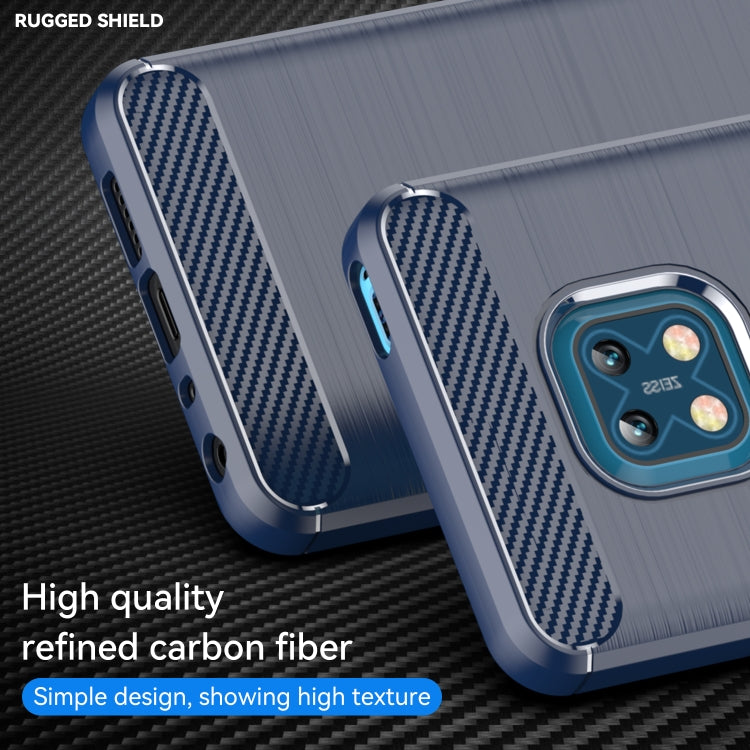 For Nokia XR20 Brushed Texture Carbon Fiber TPU Phone Case(Blue) - Nokia Cases by buy2fix | Online Shopping UK | buy2fix