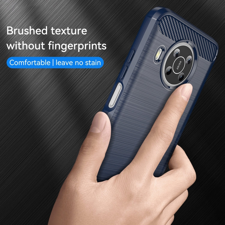 For Nokia X100 Brushed Texture Carbon Fiber TPU Phone Case(Blue) - Nokia Cases by buy2fix | Online Shopping UK | buy2fix