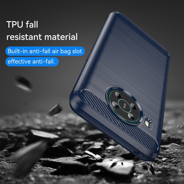For Nokia X100 Brushed Texture Carbon Fiber TPU Phone Case(Blue) - Nokia Cases by buy2fix | Online Shopping UK | buy2fix