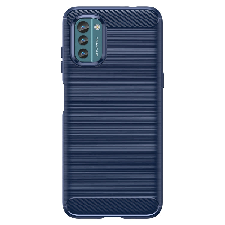 For Nokia G21 Brushed Texture Carbon Fiber TPU Phone Case(Blue) - Nokia Cases by buy2fix | Online Shopping UK | buy2fix