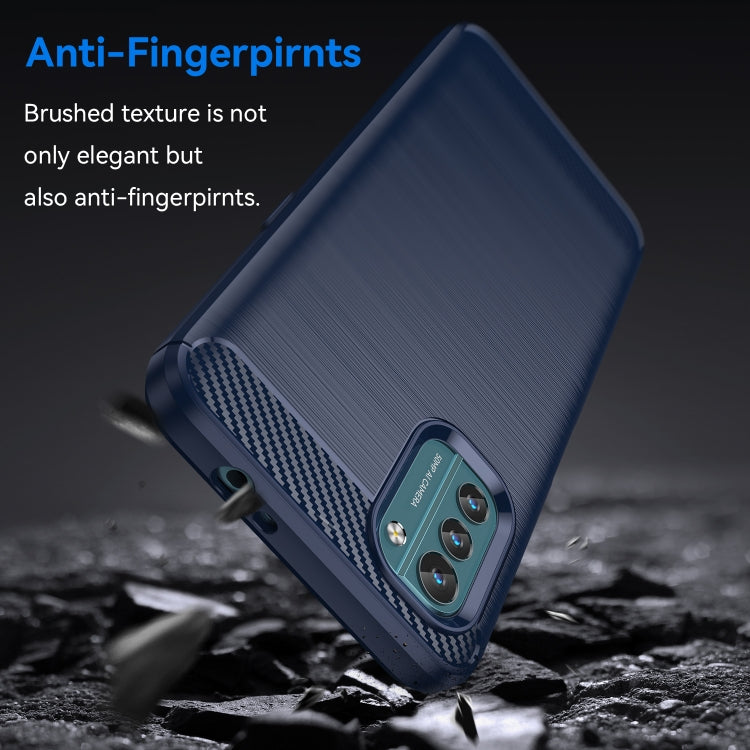 For Nokia G21 Brushed Texture Carbon Fiber TPU Phone Case(Blue) - Nokia Cases by buy2fix | Online Shopping UK | buy2fix