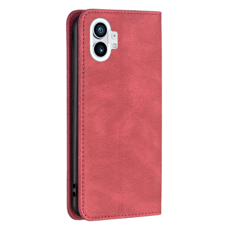 For Nothing Phone 1 Magnetic RFID Blocking Anti-Theft Leather Phone Case(Red) - Nothing Cases by buy2fix | Online Shopping UK | buy2fix