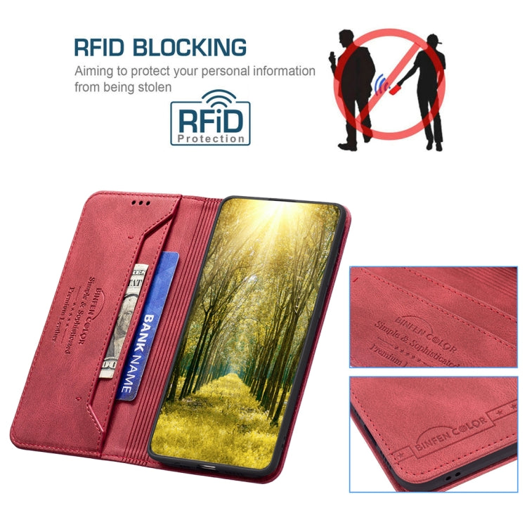 For Nothing Phone 1 Magnetic RFID Blocking Anti-Theft Leather Phone Case(Red) - Nothing Cases by buy2fix | Online Shopping UK | buy2fix