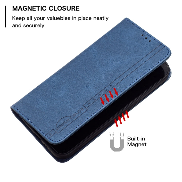For Nothing Phone 1 Magnetic RFID Blocking Anti-Theft Leather Phone Case(Blue) - Nothing Cases by buy2fix | Online Shopping UK | buy2fix