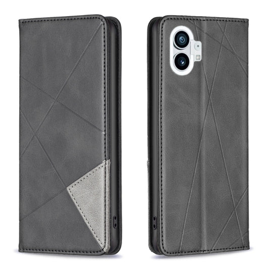 For Nothing Phone 1 Prismatic Invisible Magnetic Leather Phone Case(Black) - Nothing Cases by buy2fix | Online Shopping UK | buy2fix